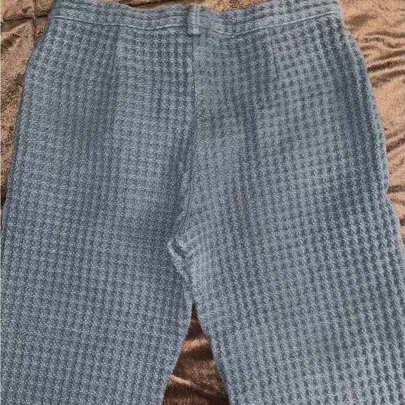 Soluna Collective Blue Wide Leg Spruce Green Waffle Pants Size 10 - Picture 10 of 16